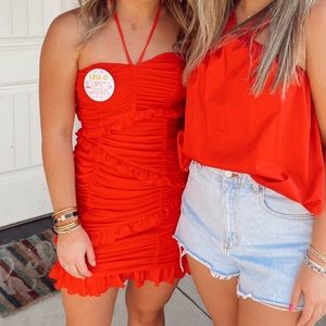 Majorelle red kaylee mini dress